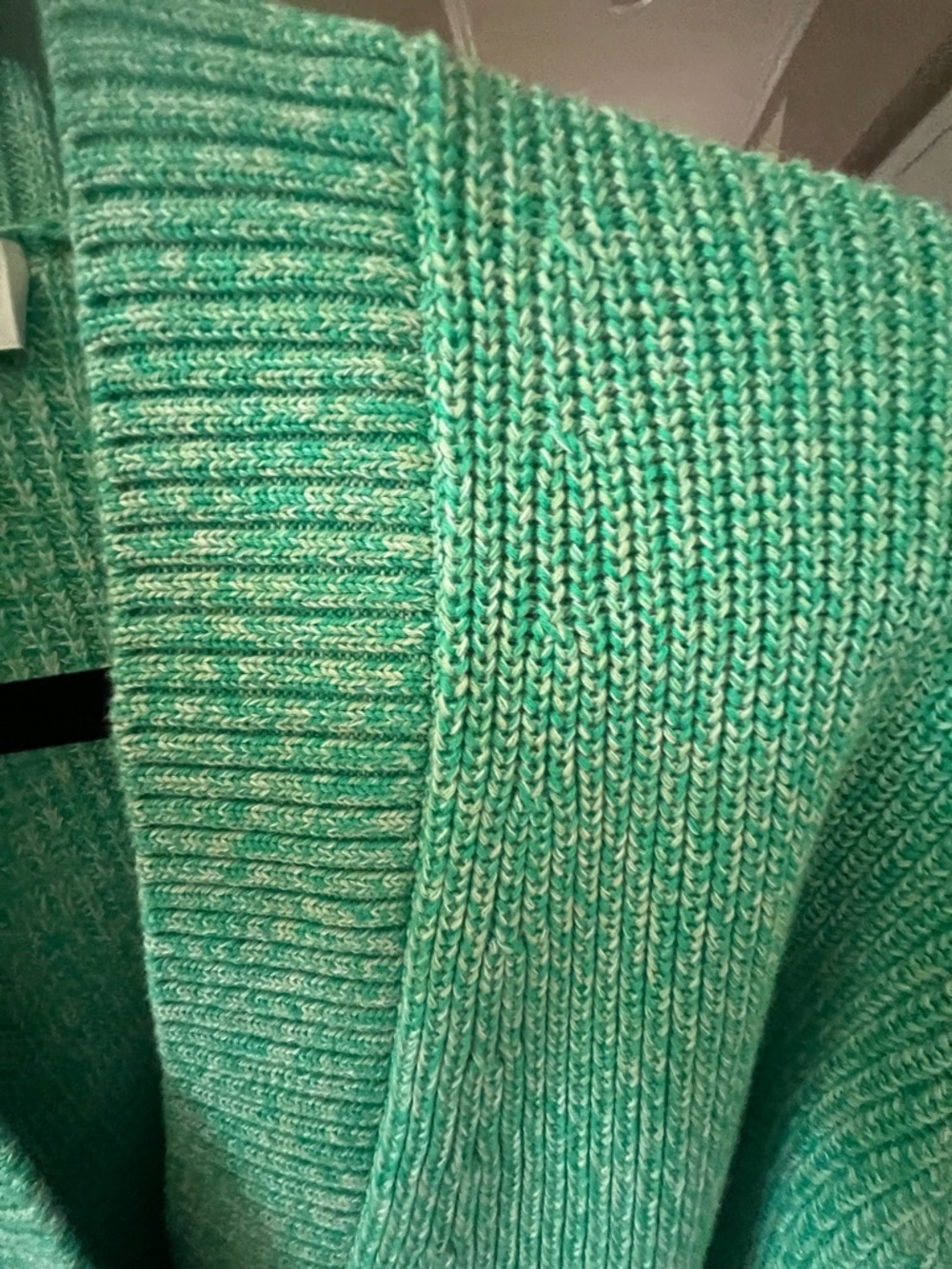COS Green Ribbed Button-Front Cardigan small - Picture 6 of 8